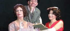 Lunda Cornelius as The Duchess, Jim Lynch as Bill Snibson and Lauren Brownstein as Lady Jaqueline Carlstone in Bucks County Playhouse's ME AND MY GIRL.