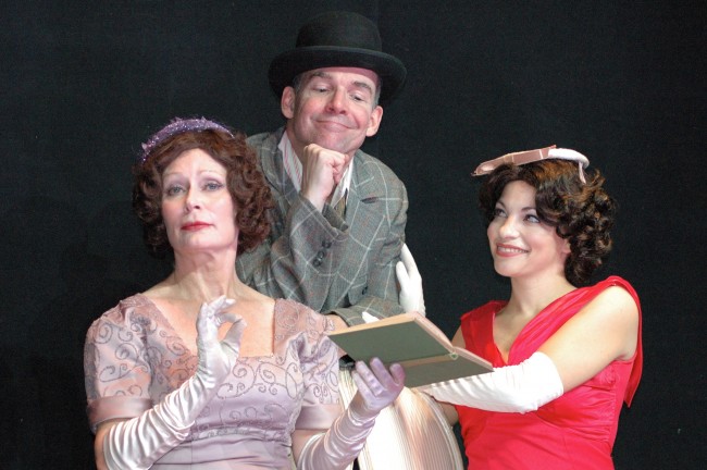 Lunda Cornelius as The Duchess, Jim Lynch as Bill Snibson and Lauren Brownstein as Lady Jaqueline Carlstone in Bucks County Playhouse's ME AND MY GIRL.