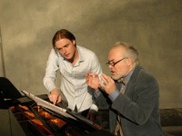 (From L-R)  David Kenner and Keith Baker in Bristol Riverside Theatre's Old Wicked Songs.  Running from November 18 to December 5, this Pulitzer Prize nominated drama explores the fascinating connections between art and guilt, compassion and identity as it mirrors the structures and themes of the piece they study -- Schumann's Dichterliebe.  For tickets call the BRT Box Office at 215-785-0100 or visit brtstage.org. (Photo credit: Susan D. Atkinson)