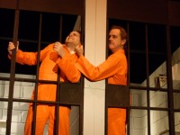 Daryan Borys as Bobby Reyburn, Kurt Kohl as John Brennan in Colonial Playhouse production of Bruce Graham's COYOTE ON A FENCE, playing in Aldan PA through November 20.