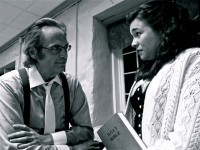 (L to R): DeLarme Landes (as Henry Drummond) and Alyssa Farrell (as Rachel Brown) in a scene from Town and Country Players' INHERIT THE WIND, playing in Buckingham PA through November 20.