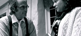 (L to R): DeLarme Landes (as Henry Drummond) and Alyssa Farrell (as Rachel Brown) in a scene from Town and Country Players' INHERIT THE WIND, playing in Buckingham PA through November 20.