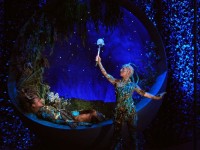 Members of the cast of University of Delaware's REP Ensemble in a magical scene from A MIDSUMMER NIGHT'S DREAM playing in Newark DE through December 12.