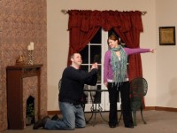 Joe Adams and Kathleen D. Gaynor in a scene from The Playmasters' production of THE PLAY'S THE THING, running in Bensalem PA through March 6.