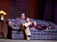 Tony Filipone and Lorraine Delgado Amador in a scene from Footlighters Theater's production of SYLVIA, playing in Berwyn, PA through February 19.