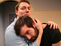 Jered McLenigan and Kevin Meehan in a scene from PTERODACTYLS, the New City Stage Company production playing at the Adrienne through March 27.