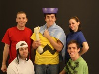 Clockwise from top left: James Cristiano of Philadelphia, PA (Linus); Don Rider of West Chester, PA (Charlie Brown); Erin Waldie of Ridley Township, PA (Lucy); Billy Hart of New York, NY (Schroeder); and Kevin Hurley of Gloucester Township, NJ (Snoopy) portrayed the "Peanuts" gang in Mainstage Center for the Arts' production of YOU'RE A GOOD MAN, CHARLIE BROWN.