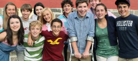 Front row: Karly Jeffers, Timmy Webb, Frankie Marasa, Chris Barron, Kayliegh Whitmore, Eddie Olmo; Back row: Carrie Wagner, Joey Del Ferro, Molly Walton, Emily Onimus, Isaiah Ellis, TJ Young: the cast of Sketch Club Players' 13 THE MUSICAL.
