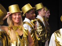 Bridgett Carrow, Nicodemus Williams, Katelyn Fisher, Kevin Austra, Lydia Stinson in a scene from Premier Centre for the Arts' A CHORUS LINE, running in Middletown, DE through November 6.
