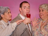 Joy Hubbard, Ruth K. Brown and David DiLiberto in a scene from Players Club of Swarthmore's ARSENIC AND OLD LACE running through November 5.