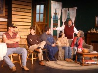 Cast members (l. to r.) Bob Beaucheane, Timothy Petrillo, Dave Marquart, Emily Huddell, Alan Krier and Phyllis Josephson in Larry Shue's The Foreigner at Burlington County Footlighters in Cinnaminson NJ through November 19.