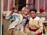 Damien Wallace and Candace Thomas in Plays and Players' production of JOE TURNER'S COME AND GONE. (Photo credit: Drew Hood, Throwing Light Photography)