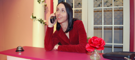Gina Salamone in a scene from Village Players of Hatboro's 4 WEDDINGS AND AN ELVIS, running through January 21.