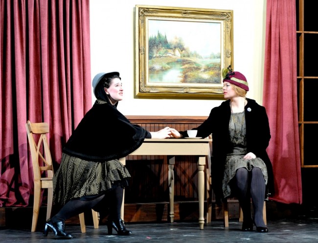 The leading ladies of the cast of ENCHANTED APRIL at Mitchell Performing Arts Center through February.