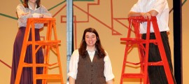 Penncrest High School students take on the legendary leading roles of Emily (l.), Stage Manager (c.) and George (r.) in Thornton Wilder's OUR TOWN. The classic runs February 3-5 at Penncrest High School in Media, PA.