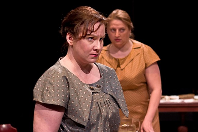 Andrea Frassoni, Leena Devlin in a scene from Tri-PAC's TOYS IN THE ATTIC, running in Pottstown, PA through March 25.