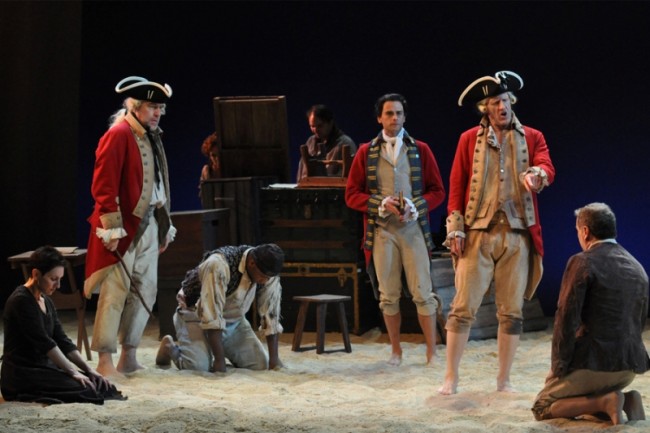 The REP ensemble in OUR COUNTRY’S GOOD, running in Newark, DE through March 23.  (Photo credit: Nadine Howatt)