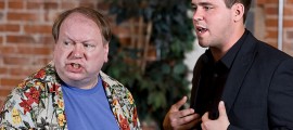 Steve Reazor playing "Paul Zara"; Tyler Horn playing "Stephen Bellamy" in Tri-County Performing Arts Center's FARRAGUT NORTH, opening April 20. (Photo credit: John Daggett)