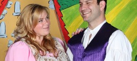 Rapunzel (Samantha Moscony of Broomall) enjoys the company of Prince Parsnip (Ed Donlevie of Devon) - in RAPUNZEL, running at The Players Club of Swarthmore through May 6.