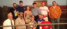 The cast of The Playmasters' BLEACHER BUMS, running in Bensalem, PA through May 20.