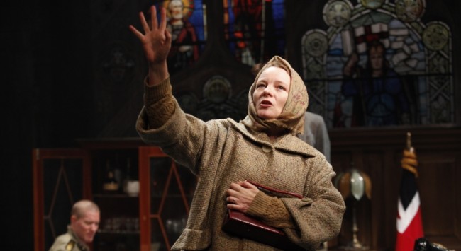 Cara Seymour (as Lily, foreground) in Brian Friel's THE FREEDOM OF THE CITY at Irish Repertory Theatre (132 West 22nd Street), directed by Ciaran O'Reilly. For more information, visit http://www.irishrep.org. (Photo credit: Carol Rosegg)