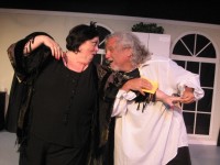 Regina DePaolis as The Drowsy Chaperone and Steve Schulz as Adolpho in THE DROWSY CHAPERONE at Forge Theatre.