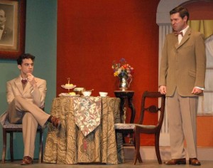 Brian Weiser, Jim Broyles in a scene from THE IMPORTANCE OF BEING EARNEST at The Stagecrafters. (Photo credit: Sara Stewart)