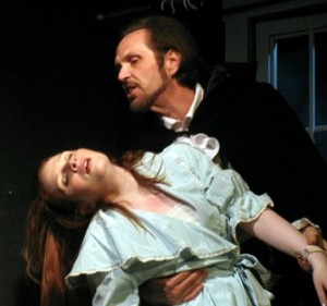Cat Miller and DeLarme Landes star in DRACULA at Actors'NET of Bucks County's production of DRACULA.
