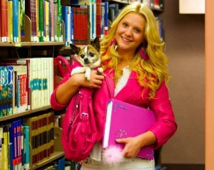 Elle Woods played by Martha Marie Wasser from Philadelphia in The Ritz Theatre Company's production of LEGALLY BLONDE (THE MUSICAL). (Photo credit: Chris Miller)