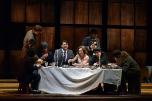 The wedding feast with Mic Matarrese as Mac and Deena Burke as Polly (center). (Photo credit: N. Howatt)