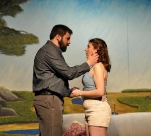 Peter Zielinski and Megan Edelman in THE SEAGULL at Allens Lane Theater. (Photo credit: Tracey Carullo)