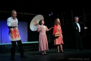 Members of the cast of Barnstormers Theater's production of FORBIDDEN BROADWAY.