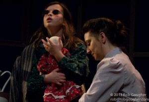 Isabel Kinney as Helen and Jennifer Nasta Zefutie as Annie in THE MIRACLE WORKER at Kelsey Theatre. (Photo credit: Rob Gougher)
