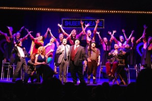 The entire company of New Candlelight Theatre's THE PRODUCERS in Act I Finale. (Photo credit: Mark Banaszak)
