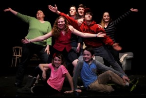 The cast of PLACES! a new musical by Danny Scott, premiering at Footlighters Theater in Berwyn PA.