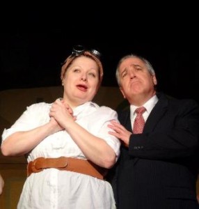 Barbara Burke Sherman and Steve Arcidiacono in URINETOWN, a Narberth Community Theatre production playing at Stage One in Wallingford, PA.