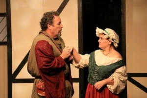 Dan Tucker and Sharon Brown Ruegsegger in a scene from MERRY WIVES OF WINDSOR at Chapel Street Players.