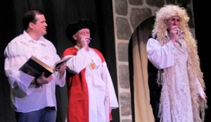Will Rompala,  Don Gimpel and Randy Weinstein in Footlighters Theater's fast-paced and funny, COMPLETE WORKS OF WILLIAM SHAKESPEARE (ABRIDGED), running through March 23 in Berwyn, PA.