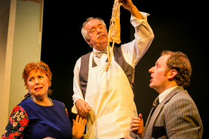 Penelope Reed, Zoran Kovcic and Shaun Yates star in A FLEA IN HER EAR at Hedgerow Theatre. (Photo credit: Ashley Smith)