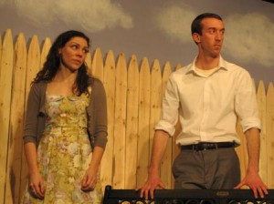 Kristin Hannings and Matthew Danihel in a scene from Village Players of Hatboro's ALL MY SONS. 