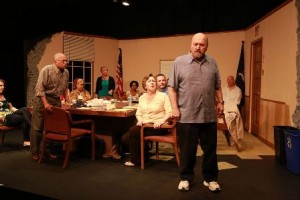 The cast of 12 ANGRY JURORS, playing at Chapel Street Players in Newark, DE, through April 20.