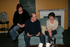 Bev Smith, Randy Knox and Jean Laustsen star in Playcrafters of Skippack's THE CEMETERY CLUB.