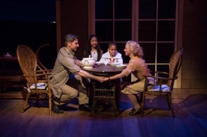 Michael Sharon as Emile DeBecque, Angelica Relacion as Ngana, Brendan Smith as Jerome, and Sarah Litzsinger as Nellie Forbush.  (Photo credit:  ©2013 Matt Urban / Mobius New Media, Inc.)