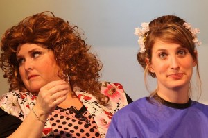 Debra Faye and Casey Williams-Facarra in a scene from STEEL MAGNOLIAS. (Photo credit: Dave Gruen)