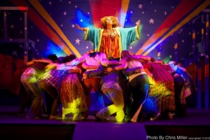 The cast performs the hit, "Aquarius" in The Eagle Theatre's production of HAIR. (Photo credit: Chris Miller)