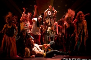 The cast of HAIR, running at The Eagle Theatre in Hammonton, NJ through May 11. (Photo credit: Chris Miller)