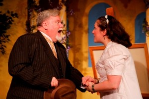 Curtis Kaine and Kyla Mostello Donnelly in a scene from ENCHANTED APRIL at Actors'NET of Bucks County.