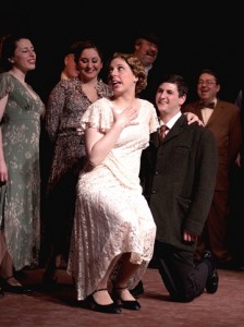Becca Schiel as Fanny Brice and the cast of FUNNY GIRL at the Barn Playhouse.