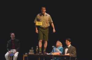 Cliff Reese as Mitch, Matt Bookler as Chip, Renee Grant as Rona and Mark Dobbins as Panch in Methacton Community Theater's SPELLING BEE.