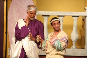 Walt Osborne as Lycus and Peter Briccotto as Pseudolus in CSP's A FUNNY THING HAPPENED ON THE WAY TO THE FORUM. (Photo credit: Che-Yu (Peter) Kuo)
